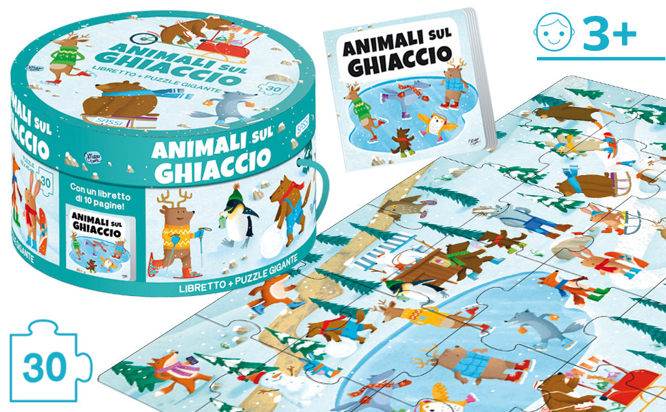Animali sul ghiaccio - Libro e puzzle