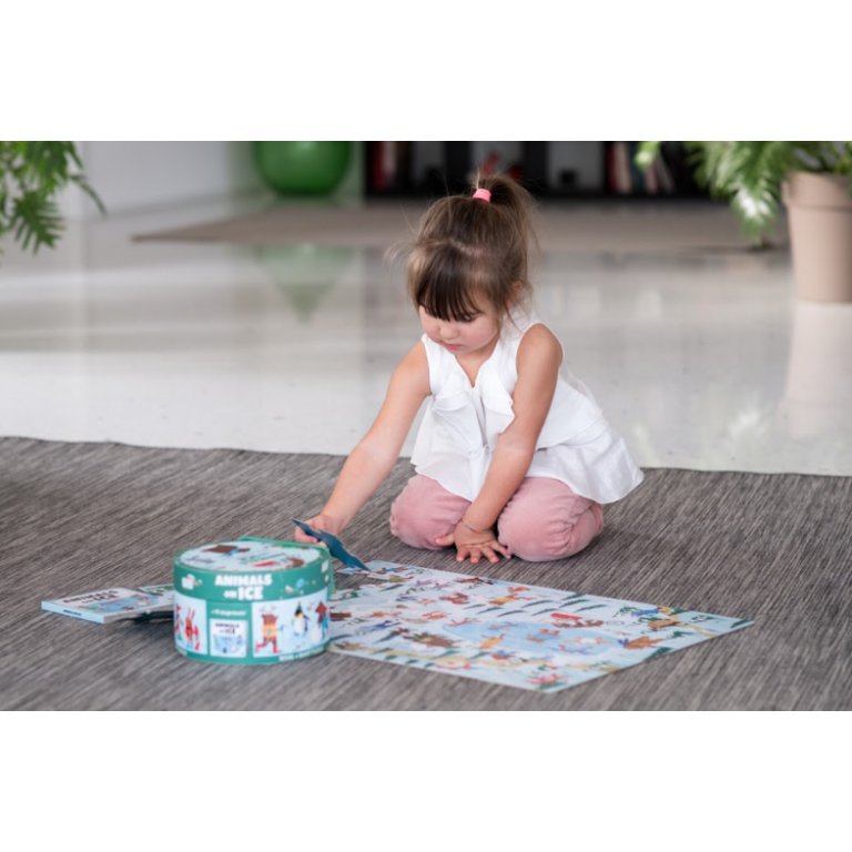 Animali sul ghiaccio - Libro e puzzle