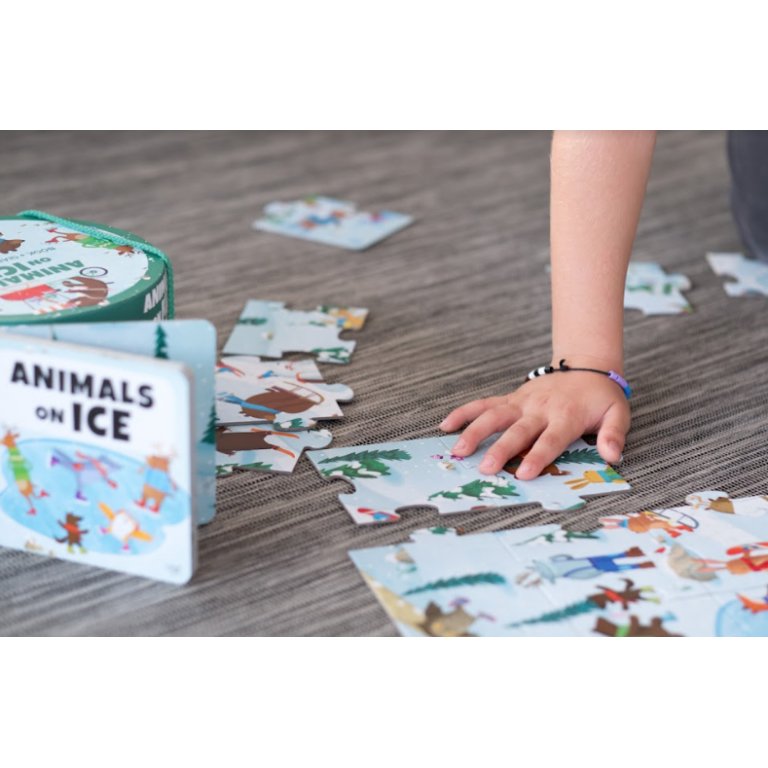Animali sul ghiaccio - Libro e puzzle