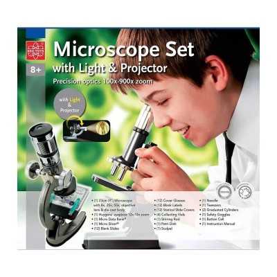 Set microscopio con luce e proiettore