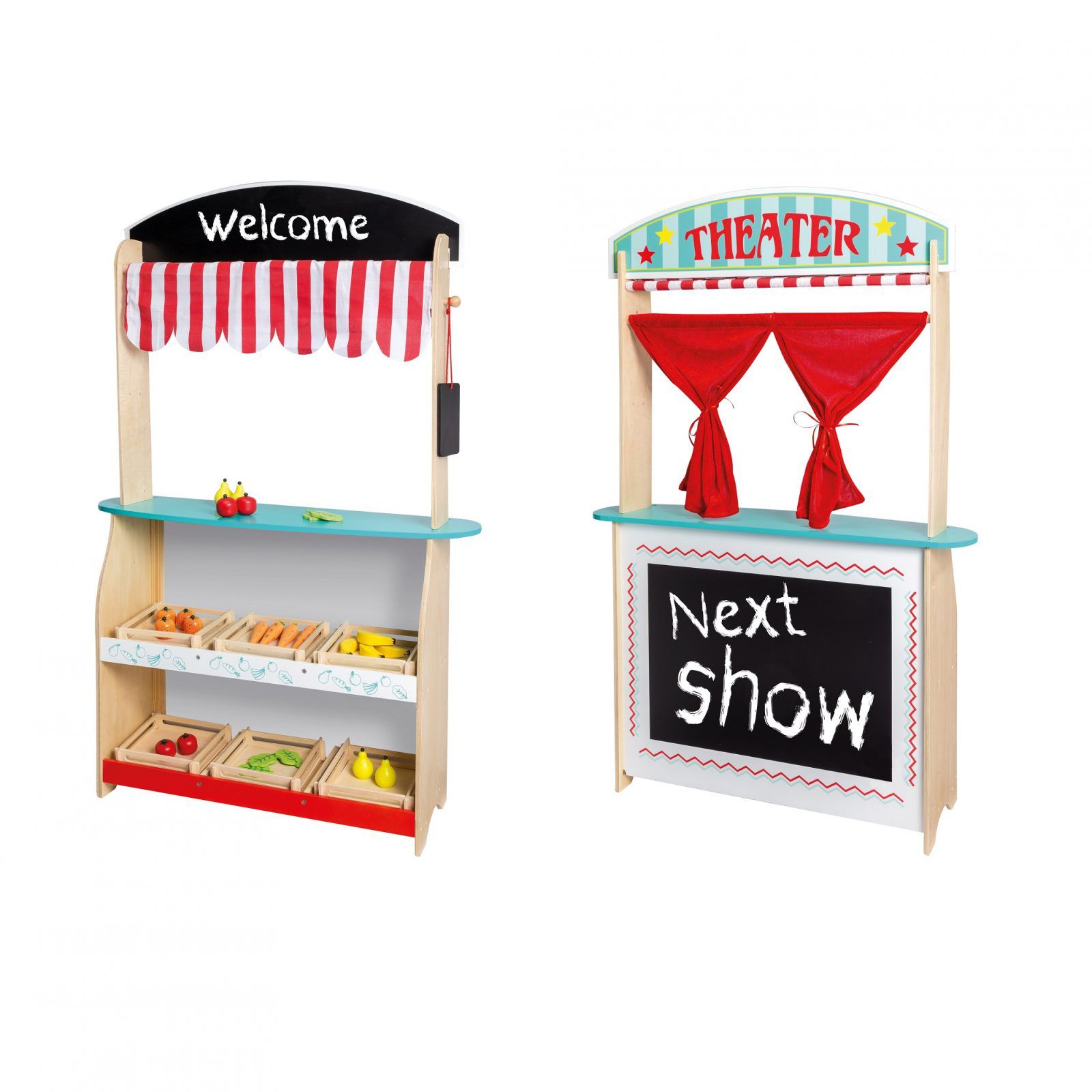 Teatro - Mercatino reversibile in legno