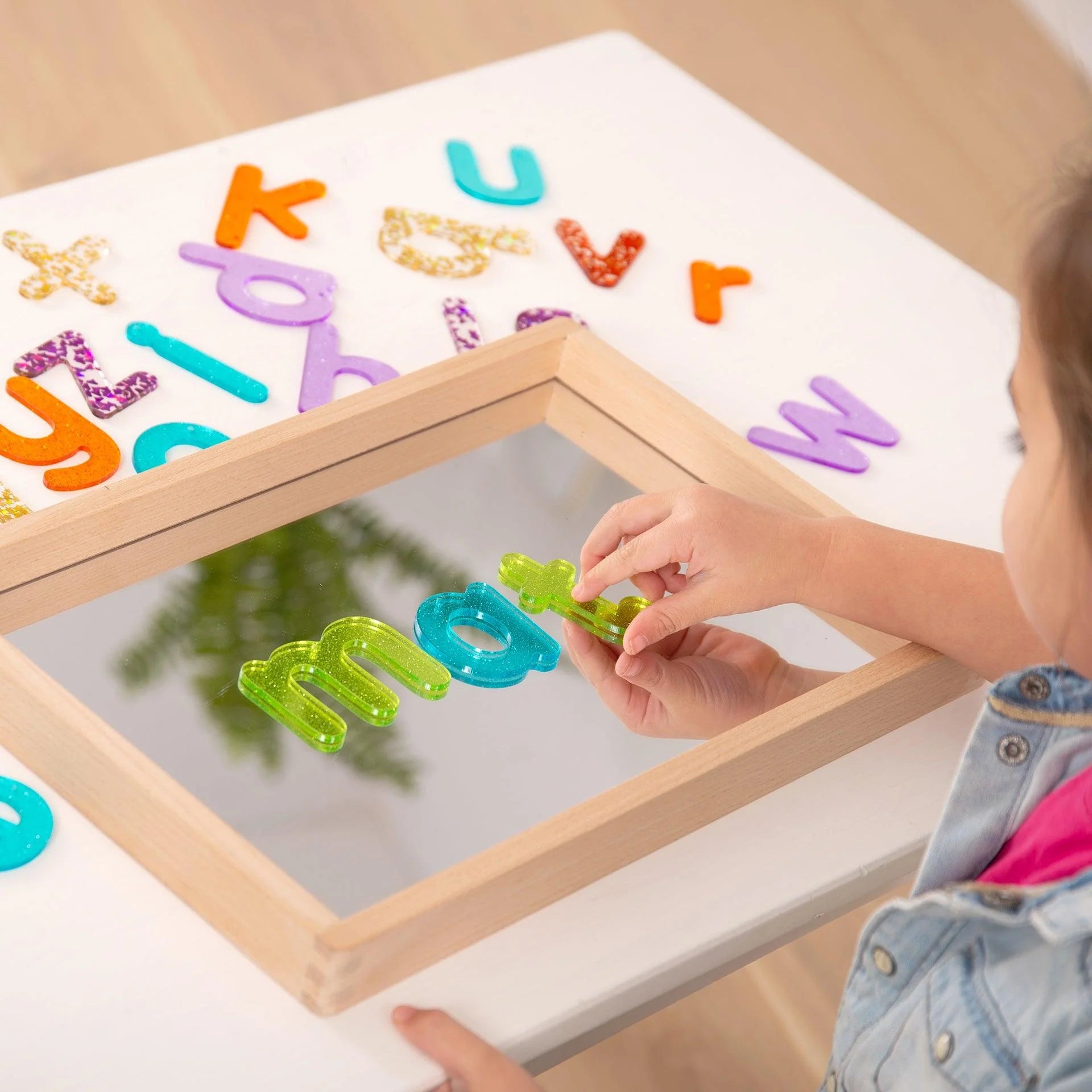 Lettere traslucide glitterate - Stampatello minuscolo