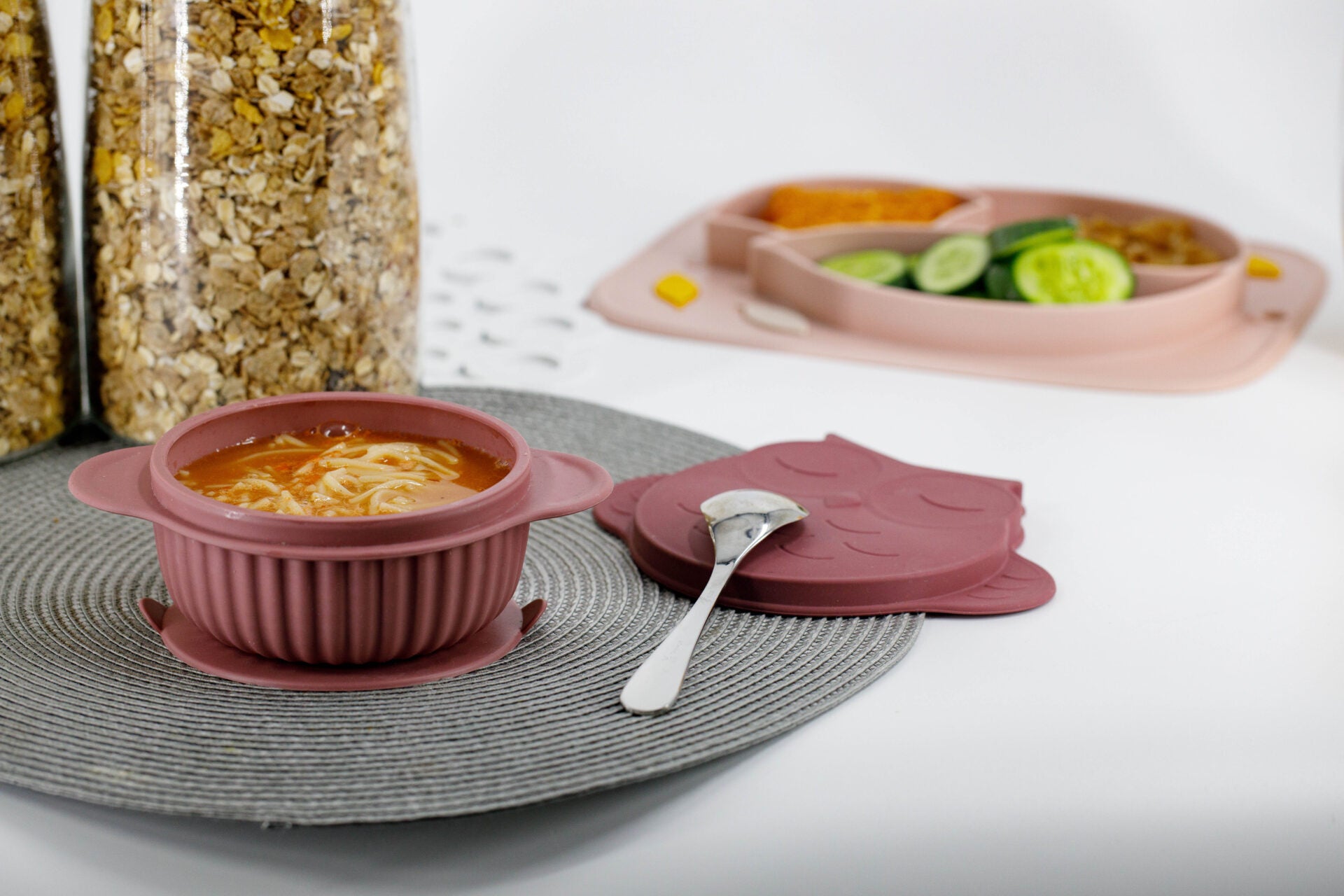 Piatto fondo in silicone Gufo