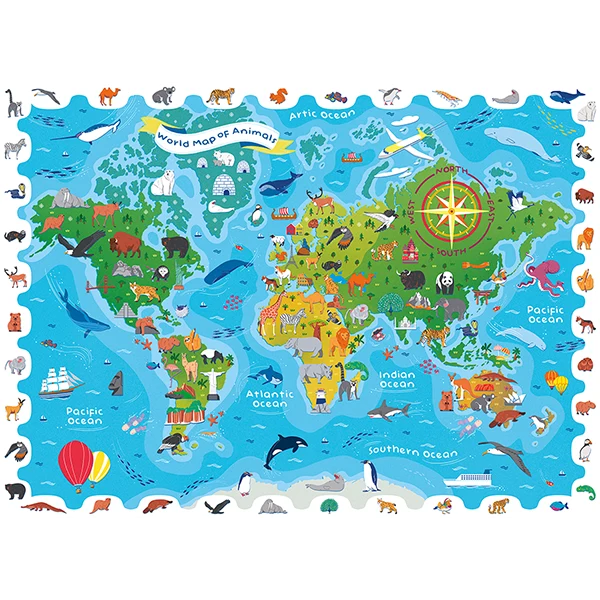 Detective Puzzle - La mappa degli animali del Mondo