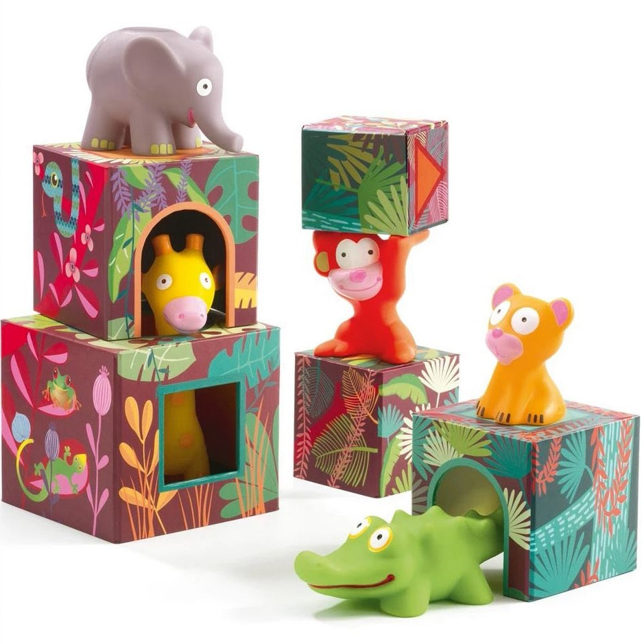 Torre di cubi con animali Topanijungle