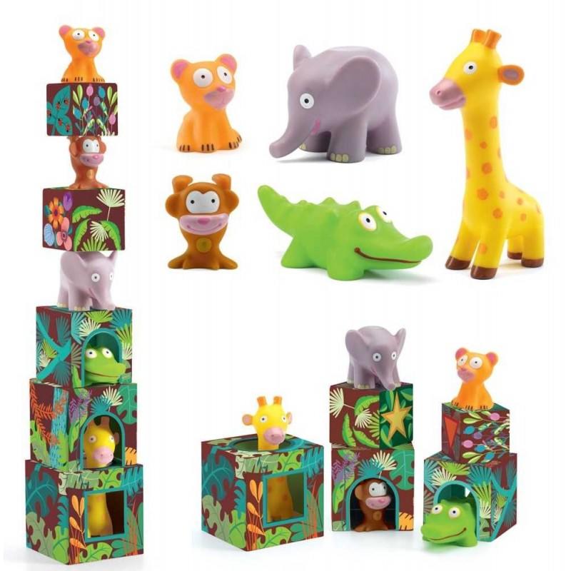Torre di cubi con animali Topanijungle