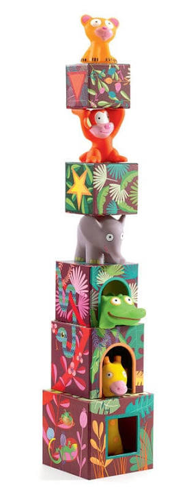 Torre di cubi con animali Topanijungle