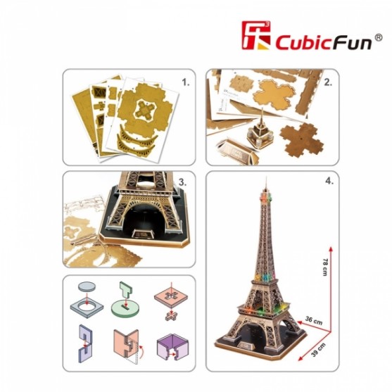 Parigi Puzzle 3D con luce LED