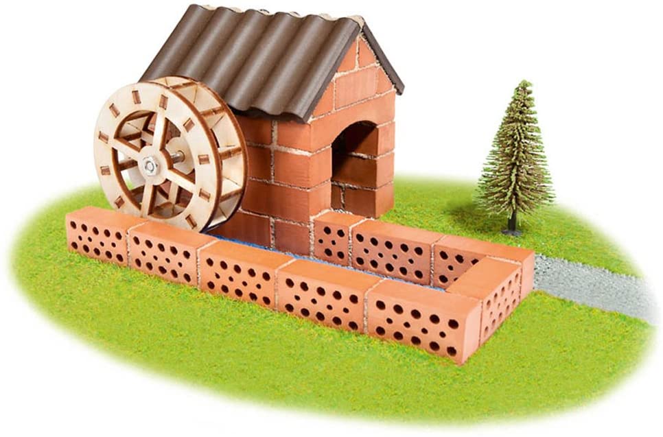 Set mattoni veri Mulino ad acqua Teifoc con cemento
