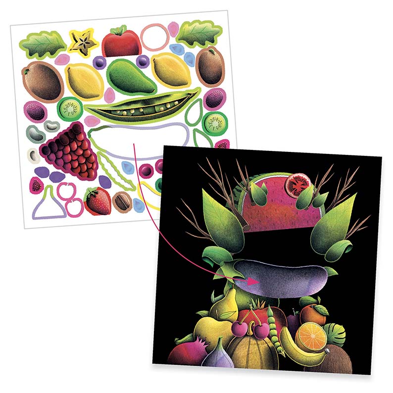 Djeco Creare con gli sticker - Arcimboldo