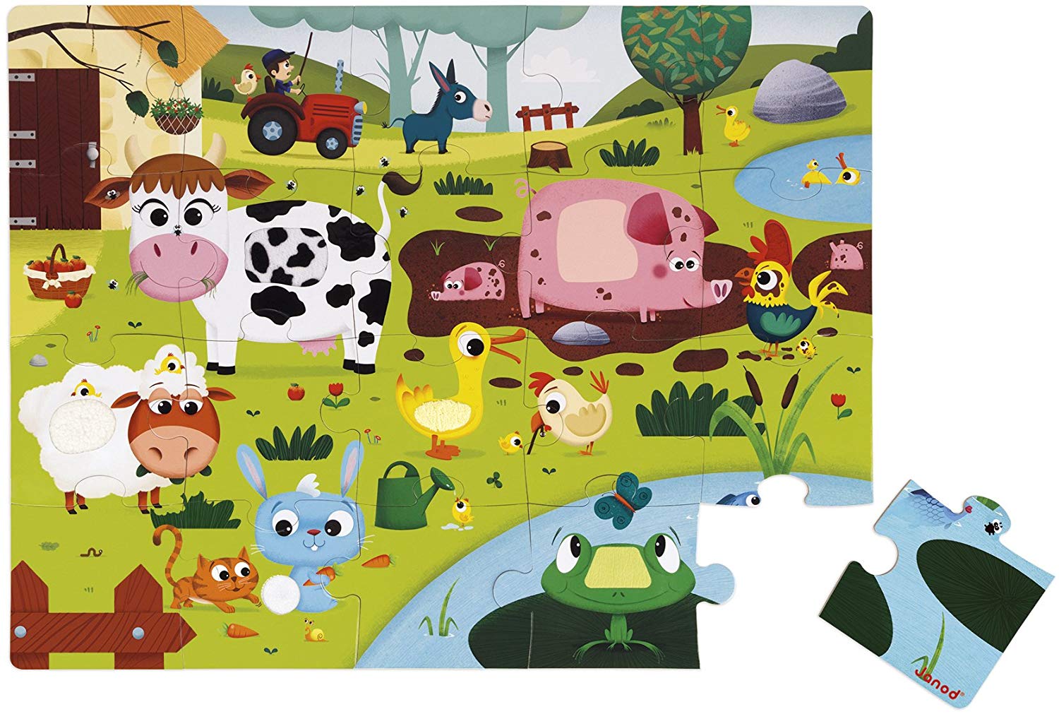 Puzzle tattile 20 pezzi Animali della fattoria Puzzle 2 anni
